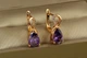 Серьги Xuping Jewelry Скандинавия с фиолетовым камнем 1,8 см золотистые - изображение 3