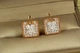 Серьги Xuping Jewelry вечность с белым камнем 1,3 см золотистые - изображение 1