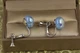 Серьги клипсы Xuping Jewelry шарики синий перламутр 1,6 см серебристые - изображение 2