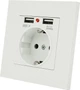Розетка врізна Voltronic Input AC 100-250V 16A, 2-USB-виходи White (YT12493) - зображення 1