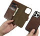 Etui z klapką iCarer Oil Wax Premium Leather 2in1 Wallet Case z RFID do Apple iPhone 14 Pro Max Brown (WMI14220724-BN) - obraz 13