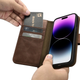 Etui z klapką iCarer Oil Wax Premium Leather 2in1 Wallet Case z RFID do Apple iPhone 14 Pro Brown (WMI14220722-BN) - obraz 14