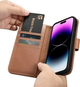 Etui z klapką iCarer Real Cowhide Premium Leather 2in1 Wallet Case z RFID do Apple iPhone 14 Pro Max Brown (WMI14220728-BN) - obraz 16