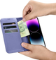 Etui z klapką iCarer Real Cowhide Premium Leather 2in1 Wallet Case z RFID do Apple iPhone 14 Pro Max Light Purple (WMI14220728-LP) - obraz 13