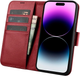 Etui z klapką iCarer Real Cowhide Premium Leather 2in1 Wallet Case z RFID do Apple iPhone 14 Pro Red (WMI14220726-RD) - obraz 3