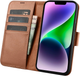 Etui z klapką iCarer Real Cowhide Premium Leather 2in1 Wallet Case z RFID do Apple iPhone 14 Brown (WMI14220725-BN) - obraz 3