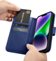 Чохол-книжка iCarer Real Cowhide Premium Leather 2in1 Wallet Case з RFID для Apple iPhone 14 Blue (WMI14220725-BU) - зображення 16