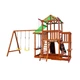 Детский деревянный игровой комплекс SportBaby Babyland-9 для дачи с горкой 3 м, качелями, домиком и скалодромом, длина 7 м (SB-1900) - изображение 7