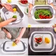 Дошка для нарізки складана Chopping Board 2 в 1, Біло-сіра / Дошка миска кухонна - зображення 8