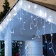 Гирлянда Бахрома уличная 5 м 120 LED для фасада с влагозащитой IP65 синяя с мерцающим эффектом на каучуковом проводе для новогоднего декора - изображение 2