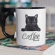 Кружка керамічна з принтом котом "Coffee Break" 330 мл для напоїв біла з чорною ручкою на подарунок - зображення 1
