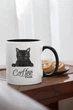 Кружка керамічна з принтом котом "Coffee Break" 330 мл для напоїв біла з чорною ручкою на подарунок - зображення 2