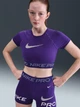 Спортивный топ для фитнеса женский Nike W Np Df Ss Top Tt Grx HV3673-547 M Фиолетовый (0198484874962) - изображение 5