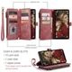 Чехол-кошелек CaseMe Retro Leather с манитом и ремешком для Samsung A14 Бордовый - изображение 7