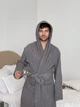 Халат мужской L махровый с Капюшоном Серый Fortune COSY - изображение 4