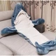 Пижама кигуруми акула Shark Blanket XL - 155-165 см Плед акула серо-синяя - изображение 4