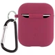 Силиконовый футляр с микрофиброй для наушников Airpods 1/2 Бордовый / Plum - изображение 2