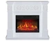 Каминокомплект ArtiFlame Toscana AF23BS белый с эффектом живого огня со звуком и обогревом - изображение 1