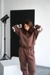 Жіночий теплий костюм з написом (светр+штани) Uaclothes 48-50 Коричневий (like34216-146231371) - изображение 1