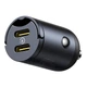 Автомобильный зарядный адаптер Baseus Tiny Star Mini Car Charger |2Type-C, 30W/3A, поддержка быстрой зарядки PD/QC, многоуровневая система защиты, универсальная совместимость, компактный| Черный - изображение 7