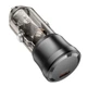 Автомобільний зарядний адаптер Borofone BZ24 Clever single port car charger |1Type-C, 20W/3A, підтримка бездротової зарядки PD/QC, у прикурювач, компактний, багатоступенева система захисту, широка сумісність| Прозоро-чорний - изображение 3
