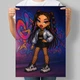 Постер в стиле куклы Bratz Уличная мода на фоне граффити А3 30х42 см (DYT039_А3) - изображение 1