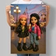 Постер в стиле куклы Bratz Девочки в парке аттракционов А3 30х42 см (DYT050_А3) - изображение 1