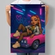 Постер в стиле куклы Bratz Стритстайл на розовом авто А3 30х42 см (DYT036_А3) - изображение 1