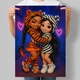 Постер в стиле куклы Bratz Девочки в костюмах зебры и тигра А3 30х42 см (DYT047_А3) - изображение 1