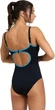Купальник закрытый для женщин Arena TANIA CLIP BACK SWIMSUIT ONE P черный, голубой Женщины 40 005974-580 - изображение 2