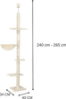 Багаторівнева котяча дряпка Springos 245 - 260 cm kremowy (5907719457741) - зображення 8