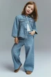 Расклешенная джинсовая куртка синий деним H&M 98см (400011658) - изображение 3