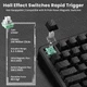 Клавиатура Магнитная ATTACK SHARK X82 PRO Black Contour Беспроводная Игровая RGB 2.4G Bluetooth Кабель Батарея 5000mAh Кабель Авиатор 8000 Герц c Магнитные Светчие - изображение 9