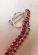 Серьги клипсы удлиненные бижутерия в стразах jeweston Красные - изображение 6