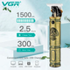 Триммер для стрижки волос на аккумуляторе VGR V-085, 3 насадки, АКБ 1500 mAh - изображение 3