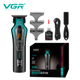 Триммер аккумуляторный для стрижки волос VGR V-997, 8000-11000 RPM, 3 насадки, LED дисплей - изображение 4