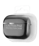 Силиконовый чехол Silicone Case для AirPods Pro 2 black с микрофиброй черный с карабином - изображение 2