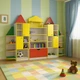 Стенка для игрушек «Домик-1» DS-369 желтый с красным. - изображение 2