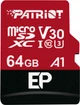 Карта памʼяті Patriot EP microSDXC 64GB UHS-I/U3 Class 10 V30 A1 + SD-адаптер (PEF64GEP31MCX) - зображення 1