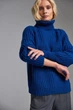 Джемпер з високим коміром з м'якої пряжі Розмір L-XL (48-52) Синій - изображение 4