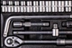 Набор инструментов MASTERTOOL PROFI ½" 26 шт 8-32 мм телескопическая трещотка CrV50BV30 металлический кейс 78-4126 - изображение 4