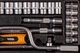 Набір торцевих насадок MASTERTOOL PROFI CrV 1/2" 10-32 мм тріскачка 72Т 24 шт металевий кейс гнутий комір 78-4125 - зображення 5