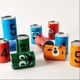 Игра метание по банкам ToyCloud Tin Can 10 жестяных мишеней з цифрами и эмоциями, 3 мешочка WT6635 - изображение 5