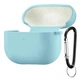 Силиконовый чехол Silicone Case для AirPods 4 sea blue с микрофиброй бирюзовый с карабином - изображение 1
