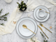 Набор столовой посуды CreaTable Luna Black Line из 30 предметов на 6 персон фарфор белый - изображение 4