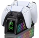 Зарядна станція Dualsense PS5 Dobe TP5-3571 з RGB підсвіткою. Зарядка для джойстика PS5. Док Станція DualSense Black - изображение 2