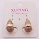 Серьги медзолото с фианитами Xuping 16х9 мм 19575 - изображение 2
