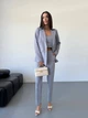 Жіночий класичний костюм трійка (піджак+топ+брюки) Uaclothes 46-48 Сірий (like34249-146571350) - изображение 1