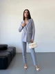 Жіночий класичний костюм трійка (піджак+топ+брюки) Uaclothes 46-48 Сірий (like34249-146571350) - изображение 3