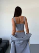Жіночий класичний костюм трійка (піджак+топ+брюки) Uaclothes 46-48 Сірий (like34249-146571350) - изображение 4